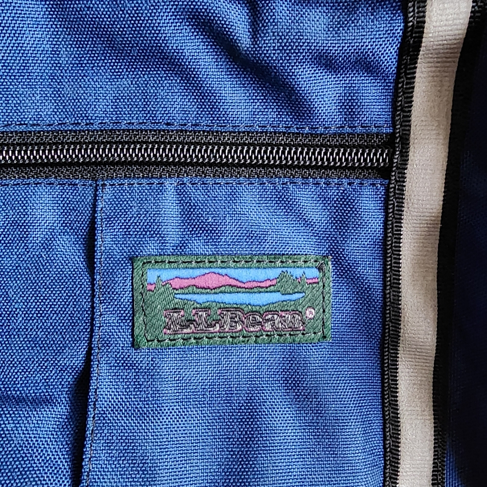 Vintage L.L. Bean Blue Hiking Fanny Pack Multi Pocket Belt Bag Usa View 2